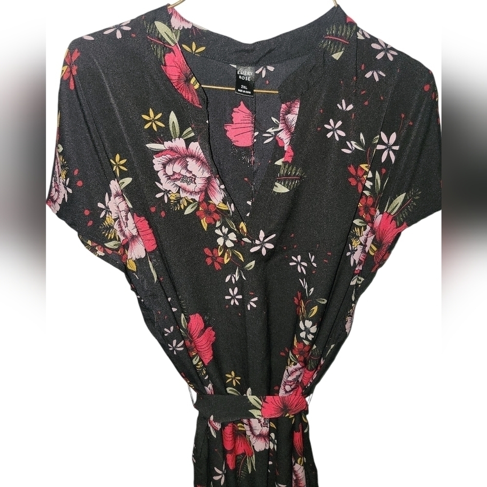 NWOT Emery Rose Clasi Plus Floral Batwing Sleeve Belted Dress size 2XL - Picture 2 of 4